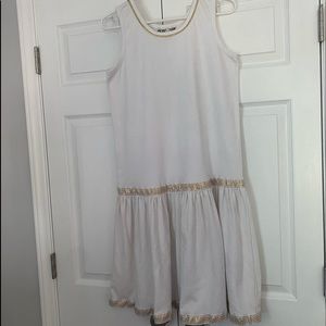 🌸3/$25; Vintage 80/90s Mermaid Dress, white, gold accent; XL